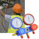 Manifold Gauge Set, with Hose, Air Conditioning Refrigerant Diagnostic Fluor Manifold Table Gauge