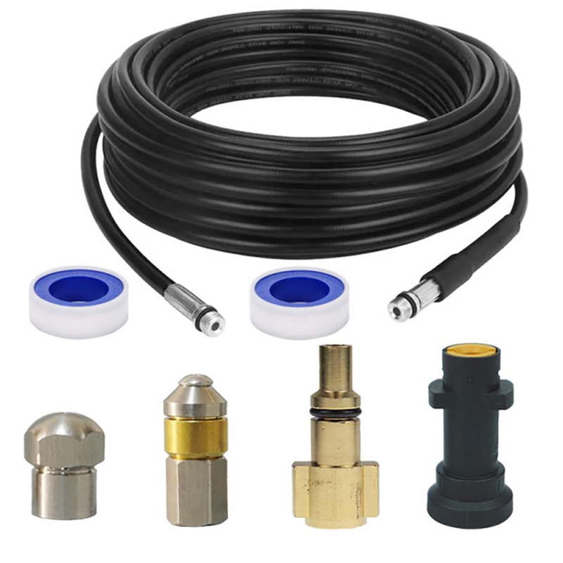 Pressure Washer Drain Clean Hose Fits KR LV with 2 nozzles- 10,15meter