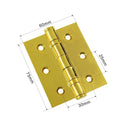 lron Hinges with 4 Bearings 1 Pair - Size: 3"- Gold