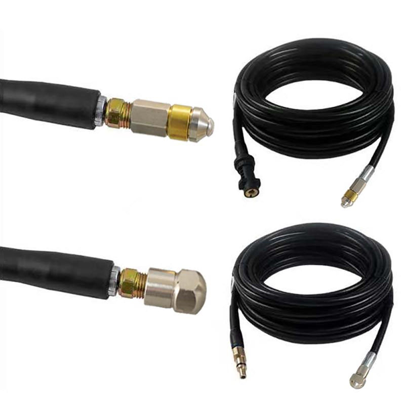 Pressure Washer Drain Clean Hose Fits KR LV with 2 nozzles- 10,15meter