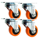 Set Polyurethane Wheel Castor 75mm (400KG) 4PCs