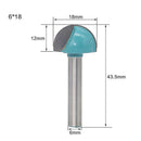 Round Nose Cove Core Box Router Bit 5PCs Set 6mm