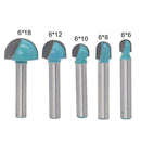 Round Nose Cove Core Box Router Bit 5PCs Set 6mm