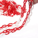White and Red  Barrier Plastic Chain 6mm 25 meters