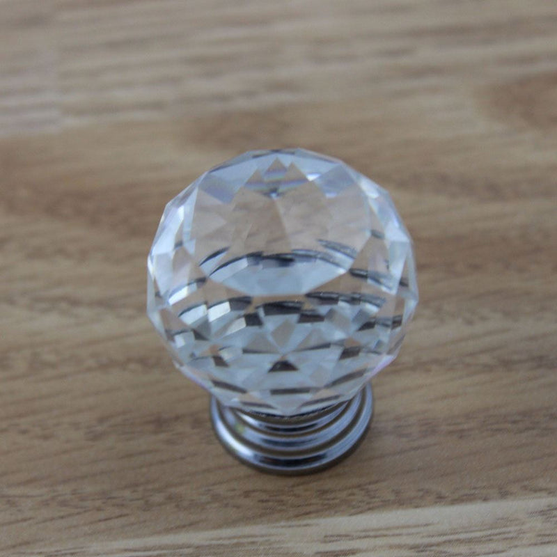 Drawer Knob Crystal 30mm Clear