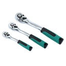 Chrome Vanadium Steel 72Teeth Ratchet Handle Set 3PC