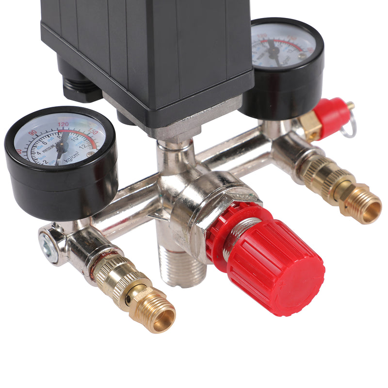 Air Compressor Pressure Control Switch With Valve Gauges Regulator