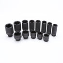 Impact Socket Set 1/2" 35PCs 8~23 Short, 10~32mm Long freeshipping - Aimtools
