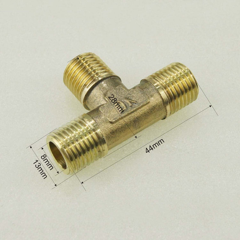 Air Line Brass 3 Way T Shape Male Connector