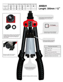 Heavy Duty Long Handle Riveter 2.4 to 6.4mm 300MM freeshipping - Aimtools