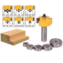 Rabbeting Router Bit with 6 Bearings Set 1/4"