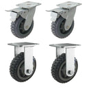 PVC Wheel Castor Set 125mm 2 Fixed  2 Brake