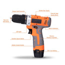 Impact Cordless drill 12V 2 Batteries