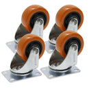 Set Polyurethane Wheel Castor 75mm (400KG) 4PCs