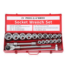 Socket Set 21pcs 3/4 Inch in Steel Case Hex