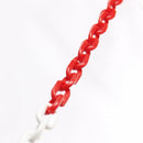 White and Red  Barrier Plastic Chain 6mm 25 meters