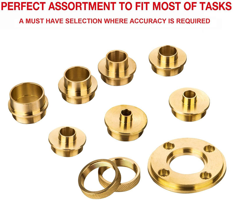 Set of Round Base Plate + 10PCS Brass Router Template Guide
