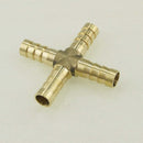 Barbed Copper Air Connector 4 Way 8mm & 10mm