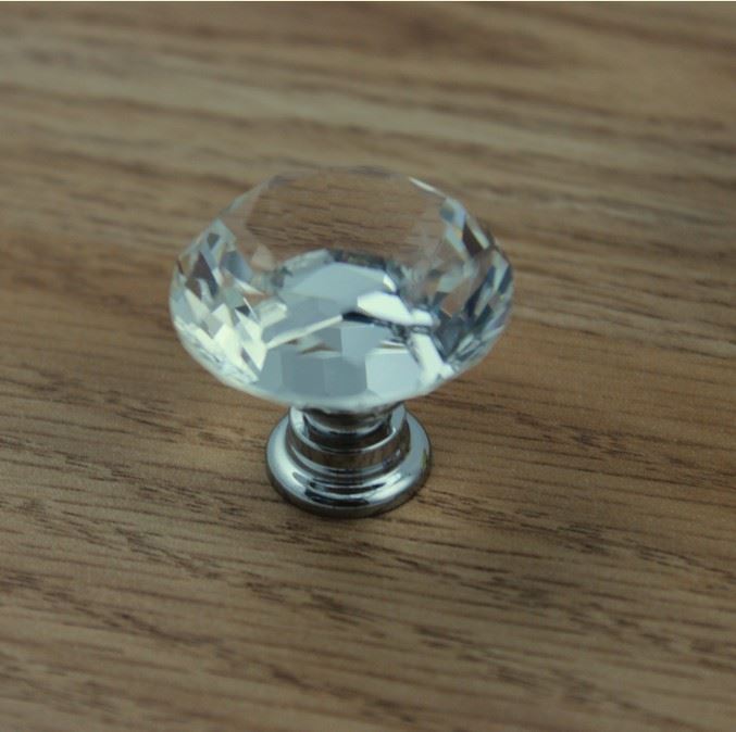 Drawer Knob Glass - 30mm Clear