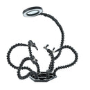 Soldering Helping Hands 6 arms, Light & Magnifier- Black
