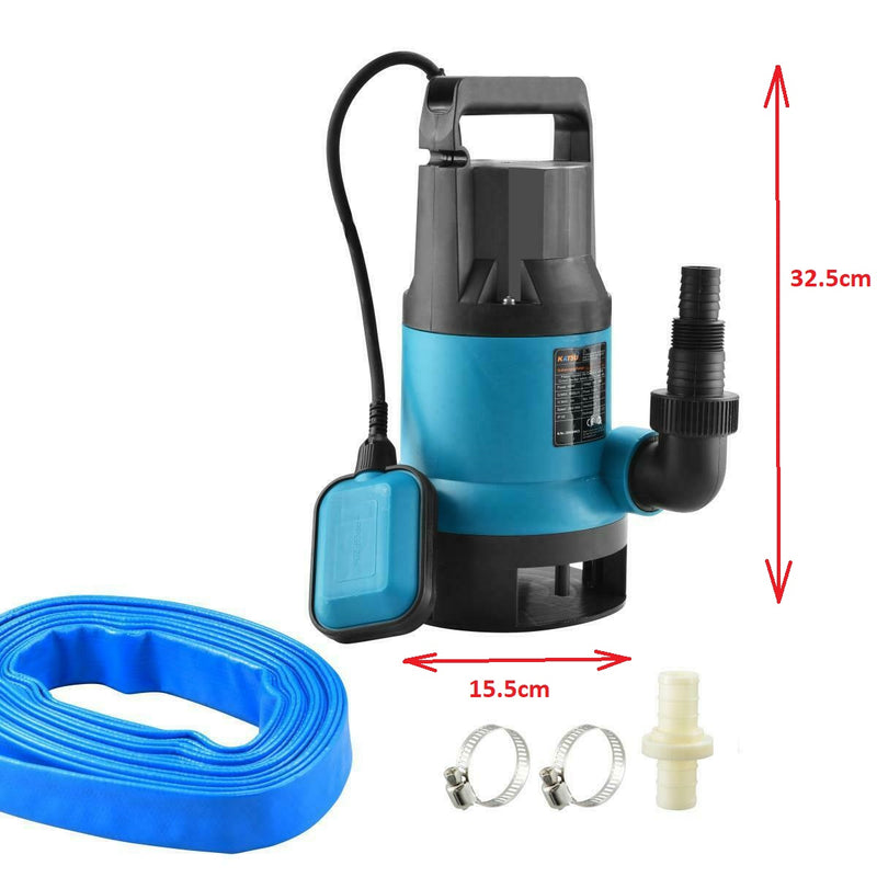 Portable Submersible Pump 400W With 10M Hose 1"