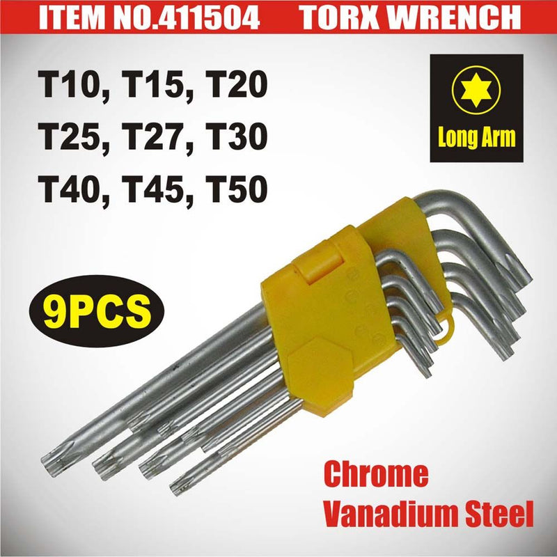 Tamper Proof Torx Wrench 9PCS Set -Medium