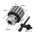 Taper Drill Chuck with Wrench 3-16 B18