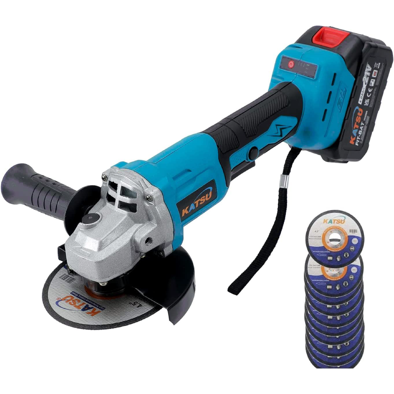 FIT-BAT Cordless Angle Grinder With Battery & 10 discs